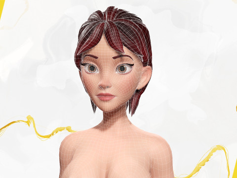 Woman in summer sportswear jogging female 3D Model