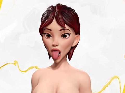 Woman in summer sportswear jogging female 3D Model