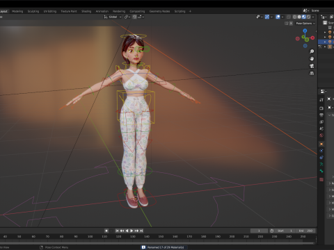 Woman in summer sportswear jogging female 3D Model