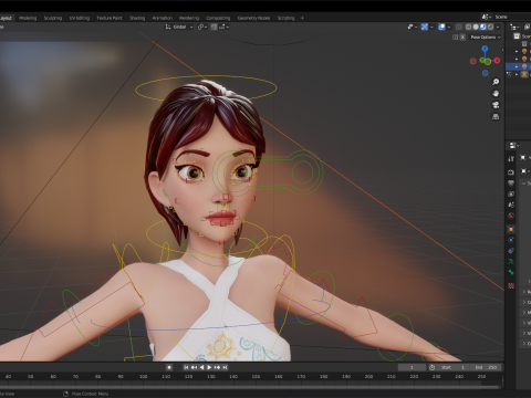 Woman in summer sportswear jogging female 3D Model