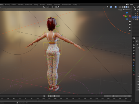 Woman in summer sportswear jogging female 3D Model
