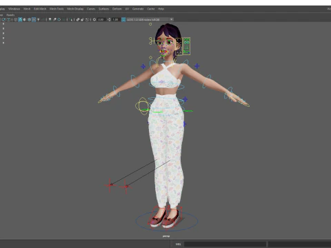 Woman in summer sportswear jogging female 3D Model