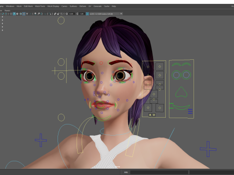 Woman in summer sportswear jogging female 3D Model