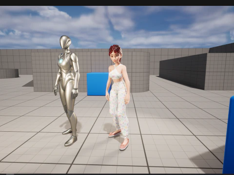 Woman in summer sportswear jogging female 3D Model