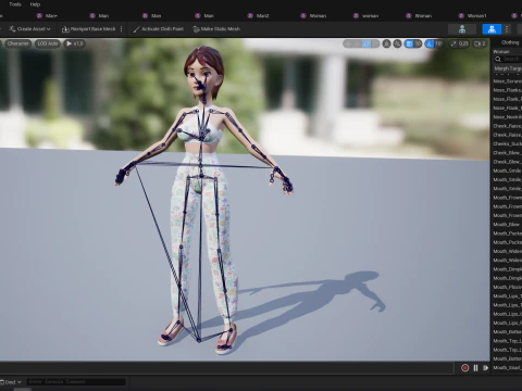 Woman in summer sportswear jogging female 3D Model