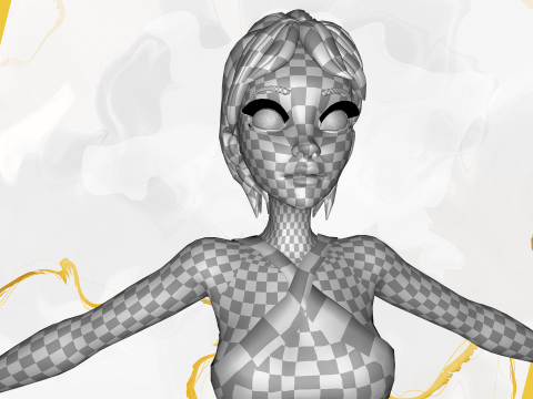 Woman in summer sportswear jogging female 3D Model
