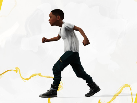 Afro boy toon cartoon Black Male stylized 3D Model