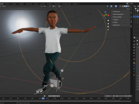 Afro boy toon cartoon Black Male stylized 3D Model