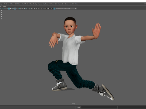 Afro boy toon cartoon Black Male stylized 3D Model