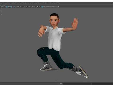 Afro boy toon cartoon Black Male stylized 3D Model