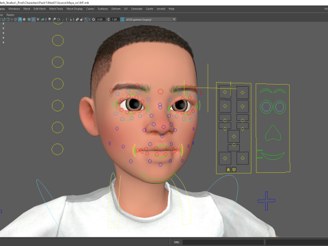 Afro boy toon cartoon Black Male stylized 3D Model