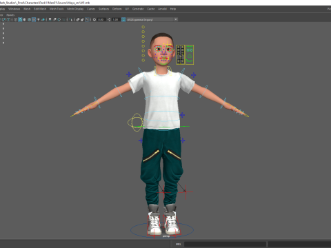 Afro boy toon cartoon Black Male stylized 3D Model