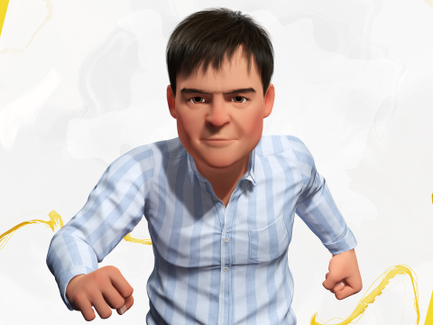 Classic Toon Guy Cartoon Male 3D Model