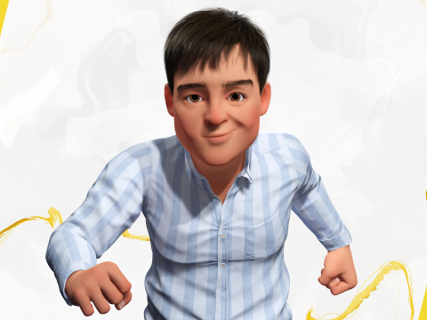 Classic Toon Guy Cartoon Male 3D Model