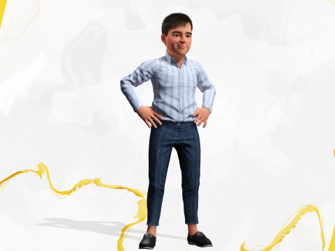 Classic Toon Guy Cartoon Male 3D Model