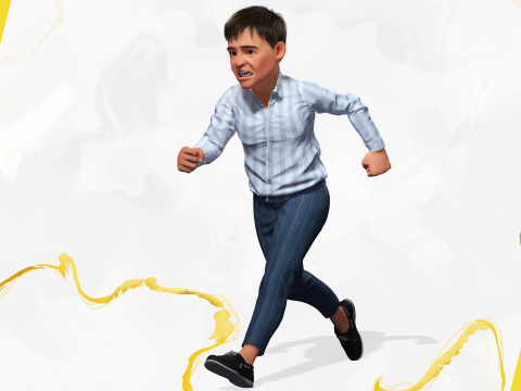 Classic Toon Guy Cartoon Male 3D Model