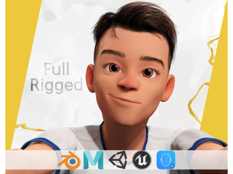 Brother Cartoon Young Teen Low-poly 3D Model