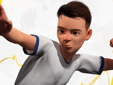 Brother Cartoon Young Teen Low-poly Model 3D