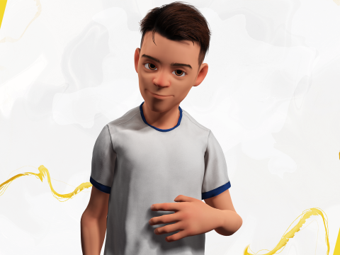 Brother Cartoon Young Teen Low-poly Model 3D
