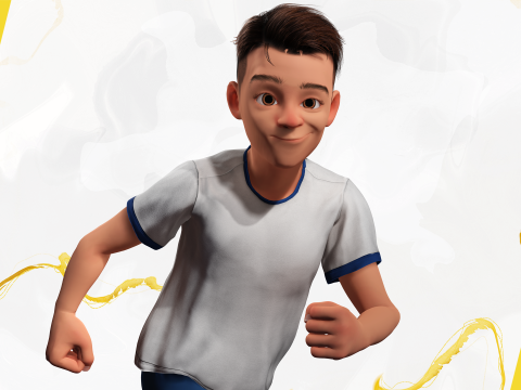 Brother Cartoon Young Teen Low-poly Model 3D