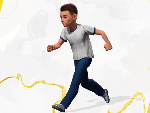 Brother Cartoon Young Teen Low-poly Model 3D