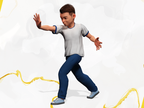 Brother Cartoon Young Teen Low-poly Model 3D