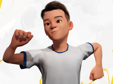 Brother Cartoon Young Teen Low-poly Model 3D