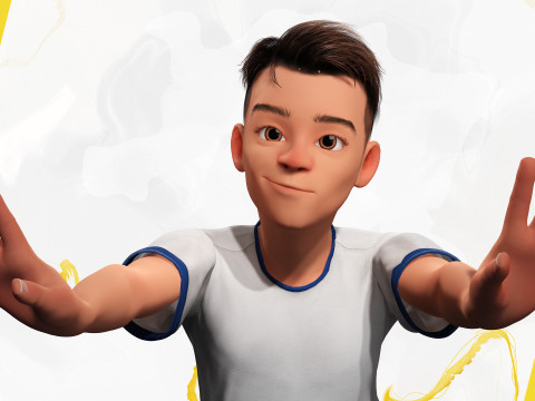 Brother Cartoon Young Teen Low-poly Model 3D