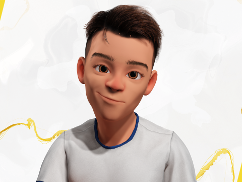 Brother Cartoon Young Teen Low-poly Model 3D