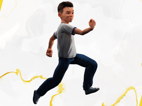 Brother Cartoon Young Teen Low-poly Model 3D