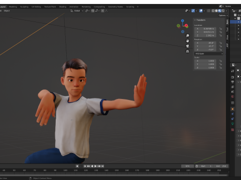 Brother Cartoon Young Teen Low-poly Model 3D