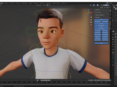Brother Cartoon Young Teen Low-poly Model 3D