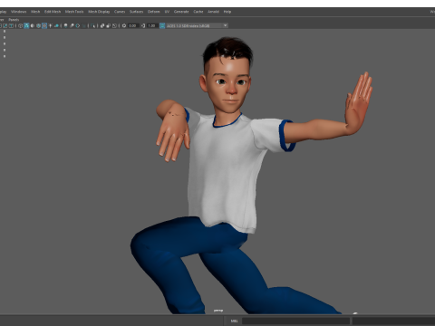 Brother Cartoon Young Teen Low-poly Model 3D