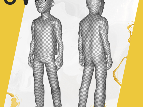 Brother Cartoon Young Teen Low-poly Model 3D