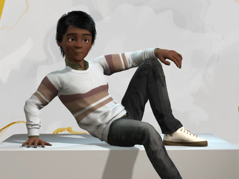 Indian Toon Cartoon Male 3D Model