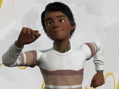 Indian Toon Cartoon Male 3D Model