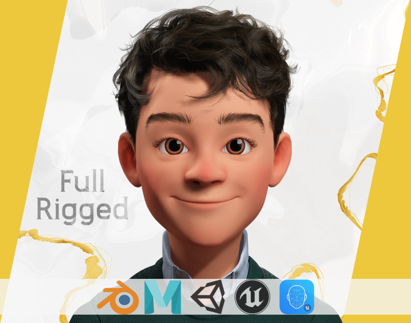 Boyfriend Cartoon Man 3D Model .c4d .max .obj .3ds .fbx .stl .blend