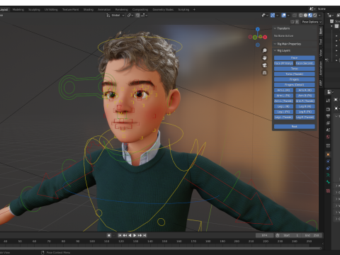 Boyfriend Cartoon Man 3D Model