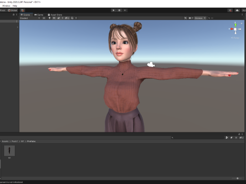 Girlfriend stylized toon girl 3D Model