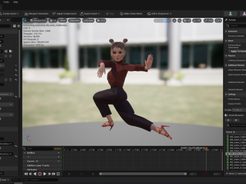 Girlfriend stylized toon girl 3D Model