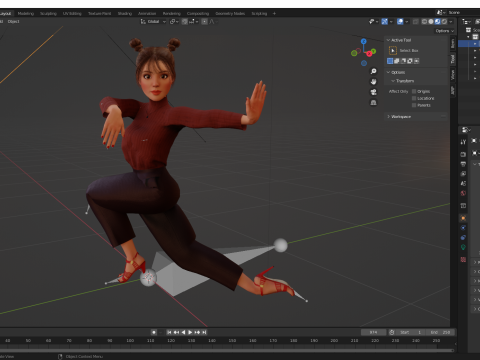 Girlfriend stylized toon girl 3D Model