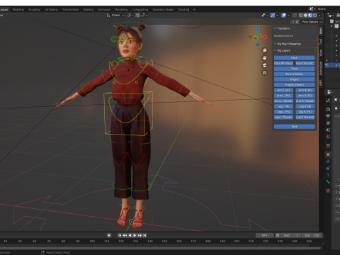 Girlfriend stylized toon girl 3D Model
