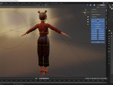 Girlfriend stylized toon girl 3D Model