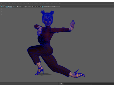 Girlfriend stylized toon girl 3D Model