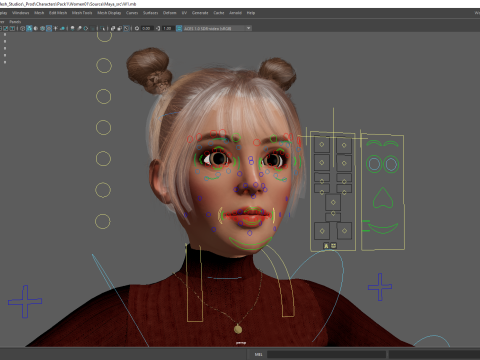 Girlfriend stylized toon girl 3D Model