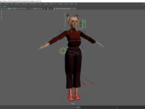 Girlfriend stylized toon girl 3D Model