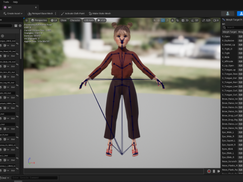 Girlfriend stylized toon girl 3D Model