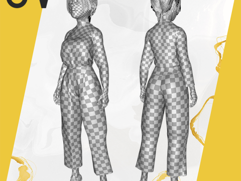 Girlfriend stylized toon girl 3D Model
