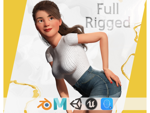 Sexy Girl Toon Woman 3D Model