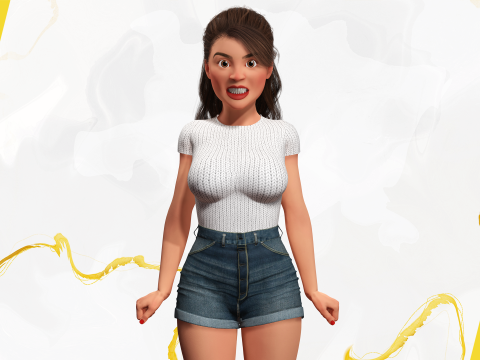 Sexy Girl Toon Woman 3D मॉडल